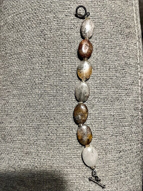 Barse Natural Stone Beaded Toggle Bracelet